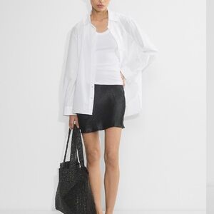 Aritzia Babaton New Slip Satin Mini Skirt Black